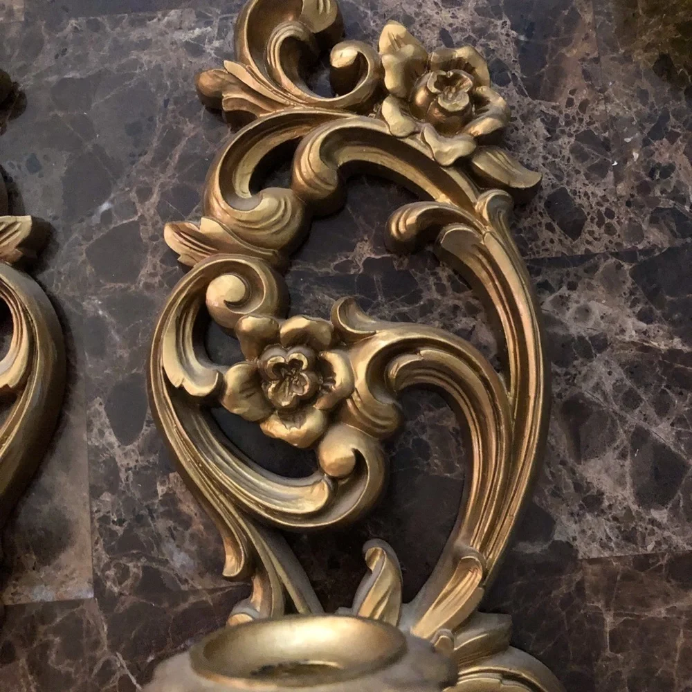 Wall candleholders sconces gold ornate wall candelabra set of 2